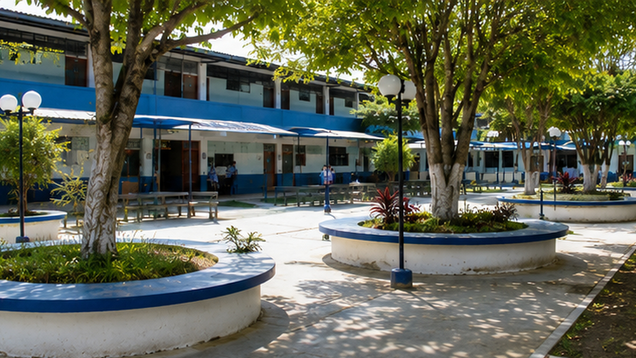 Patios y áreas verdes del colegio Nova Excellence