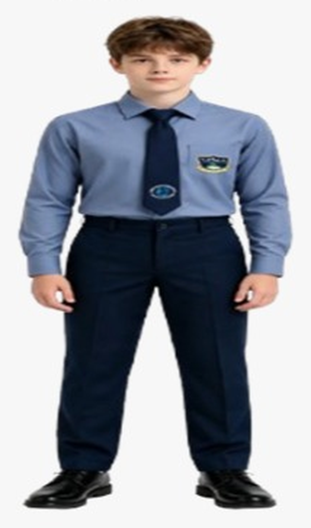 Uniforme formal alumno frente — uniforme oficial IEP Nova Excellence