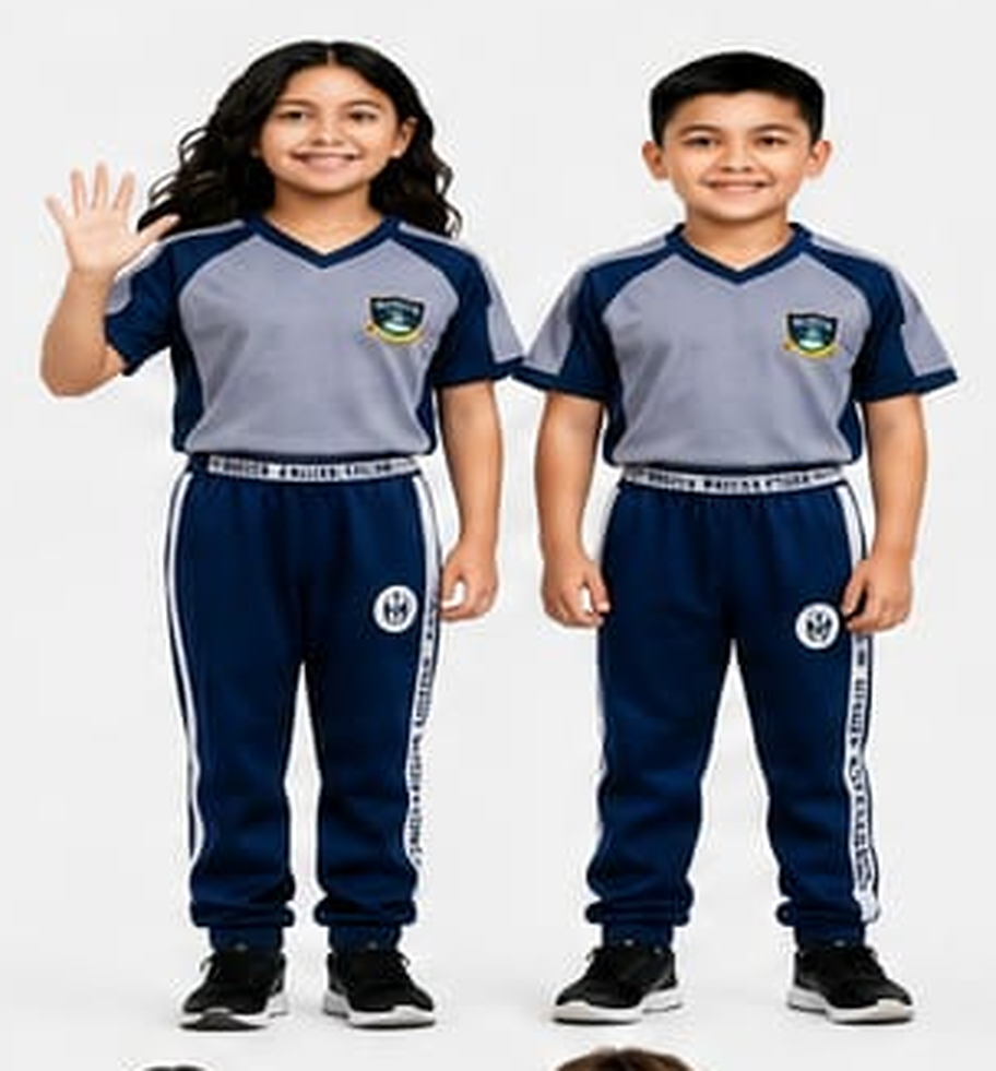 Pareja uniforme deportivo pantalon frente — uniforme oficial IEP Nova Excellence