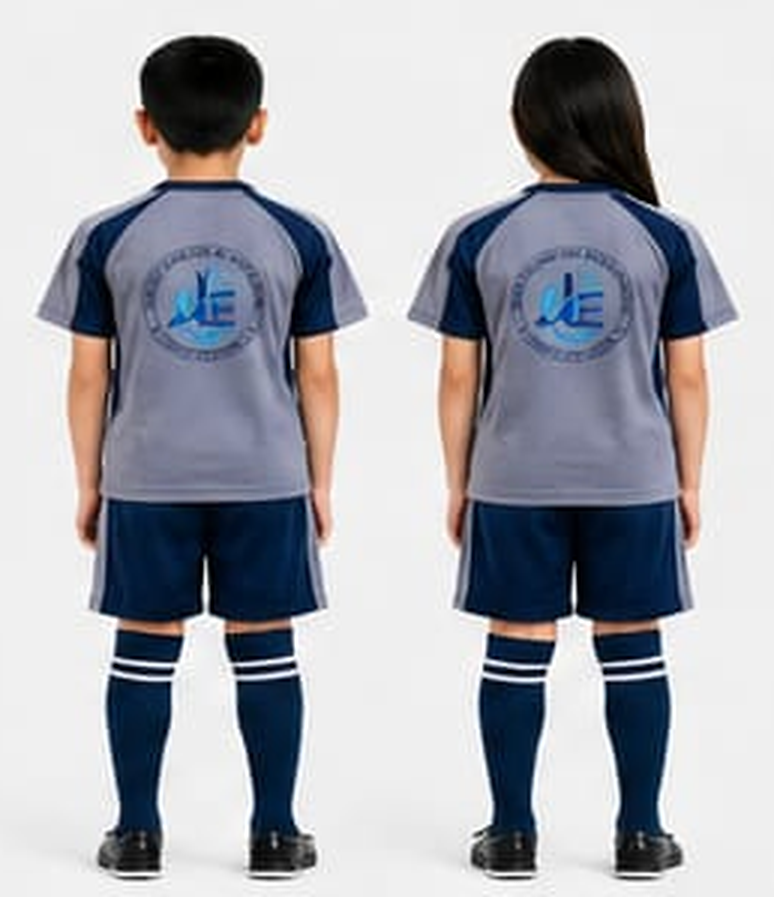 Pareja uniforme deportivo short espalda — uniforme oficial IEP Nova Excellence